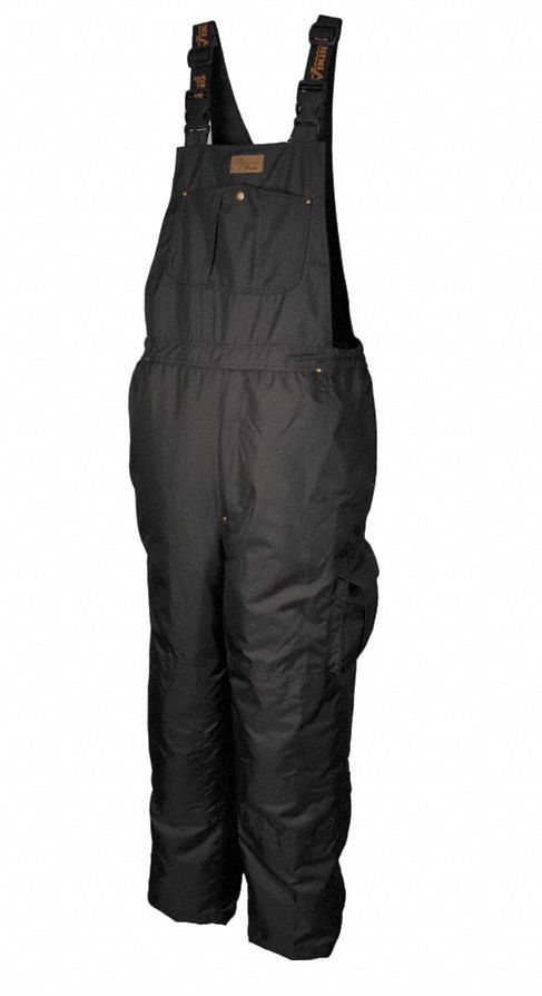 THOR RAIN BIB PANTS, 300D, POLYESTER, 3XL, BLACK, 33½ X 45, ZIPPER