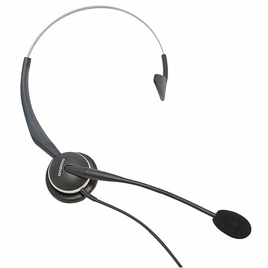 Noise Reducing Headset: 4-in-1, Monaural, Noise Canceling, Black, Ear Cushions