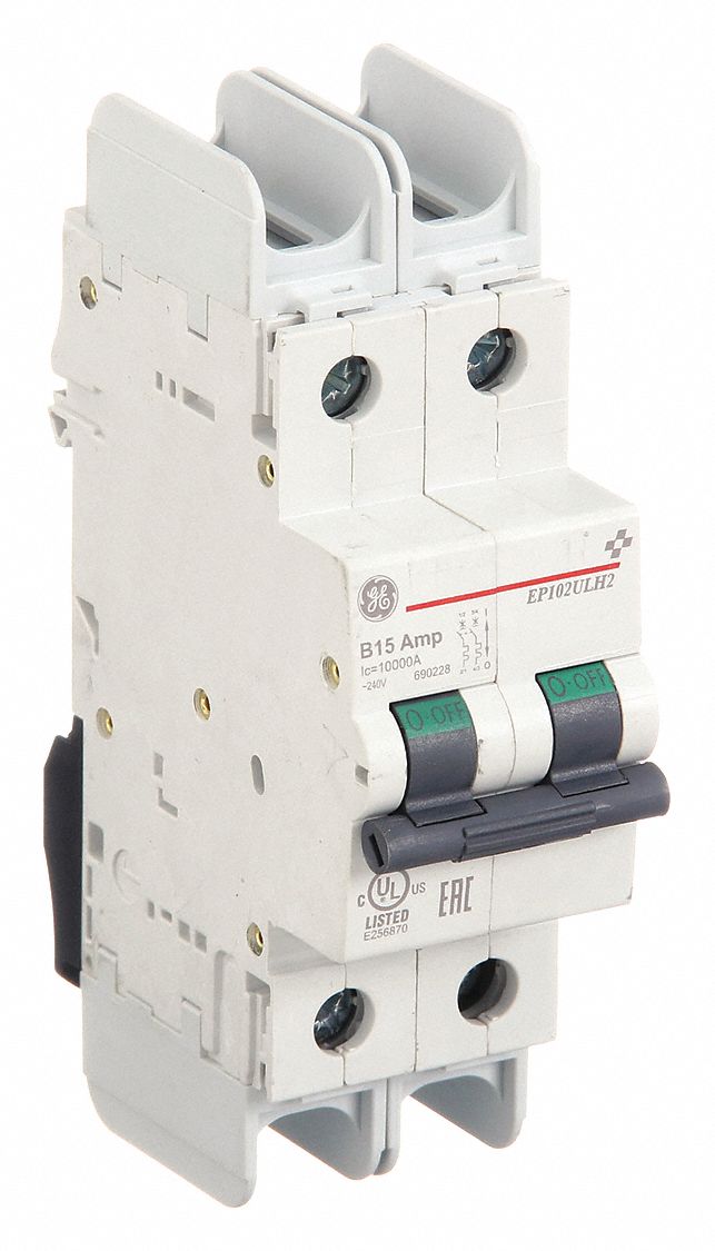 2-Pole, UL489 DIN Rail-Mount Miniature Circuit Breakers - Grainger ...