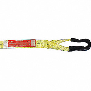 WEB SLING, TYPE 4, TWISTED EYE AND EYE, ABRASION RESIST, 2-PLY, YELLOW, 12 FT X 3 IN, SYNTHETIC