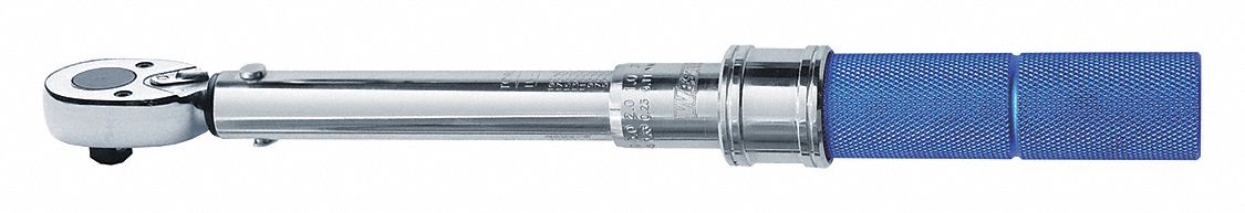 Micrometer Torque Wrench: Inch-Pound/Newton-Meter, 1/4 in Drive Size, 40 in-lb to 200 in-lb