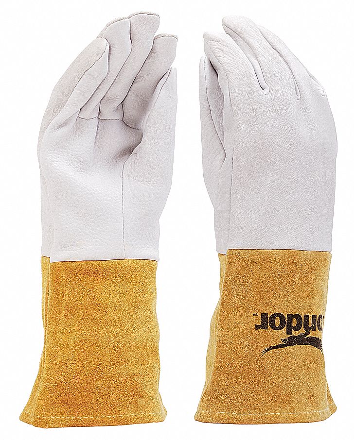 WELDING GLOVES, MIG/TIG, MEDIUM, GREY/NATURAL, DEERSKIN/COWHIDE/KEVLAR, PAIR