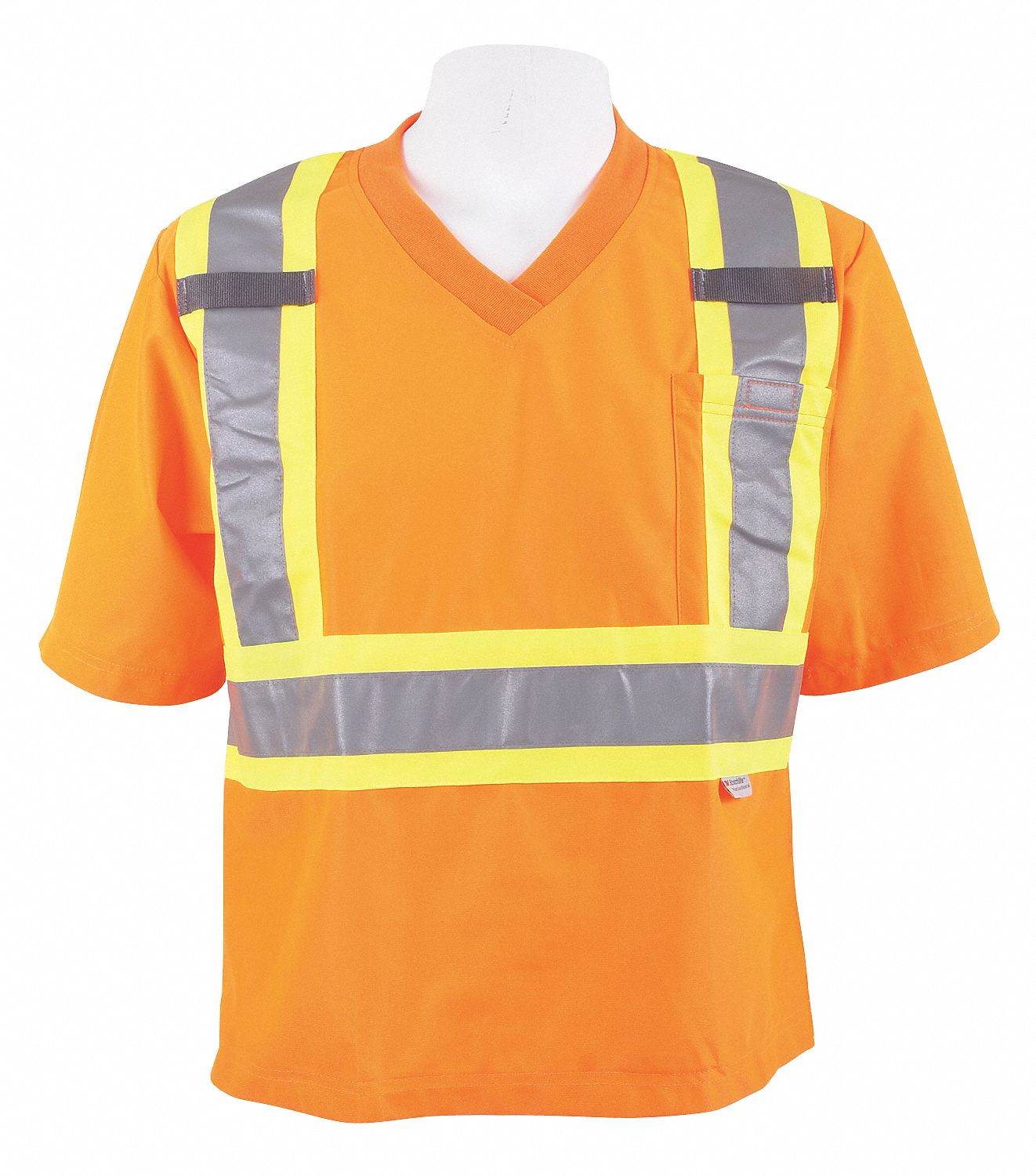 UNISEX HI-VIS SHIRT, XS, 38 IN CHEST, ORANGE, POLYESTER