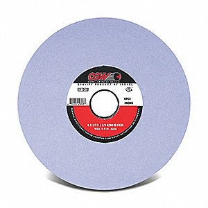 GRINDING WHEEL, GRIT 46-J, GRADE H, BLUE, 1 1/4 X 7 IN, 1/2 IN THICK, ALUMINUM OXIDE DISK