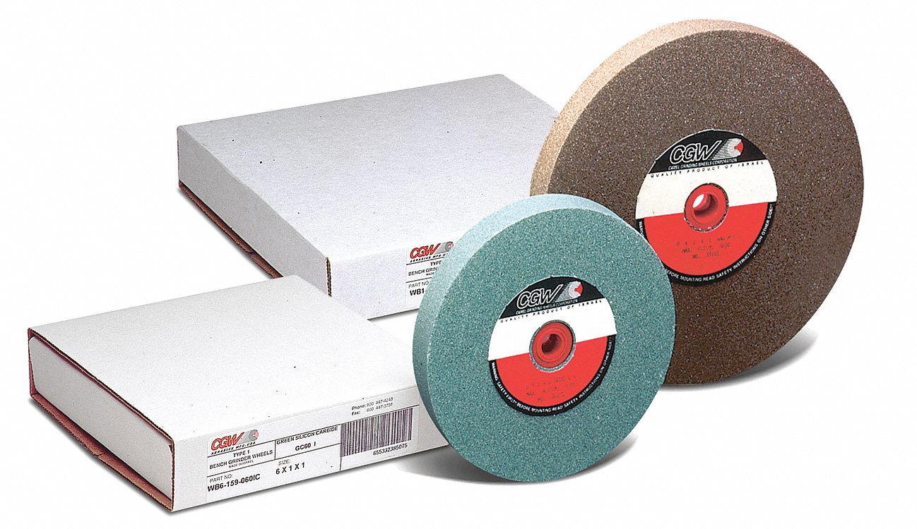 BENCH/PEDESTAL WHEEL, 60 GRIT, TYPE 1, 4,456 RPM, GRADE M/MEDIUM, BROWN, 6 X 1 X 1 IN, AL OXIDE