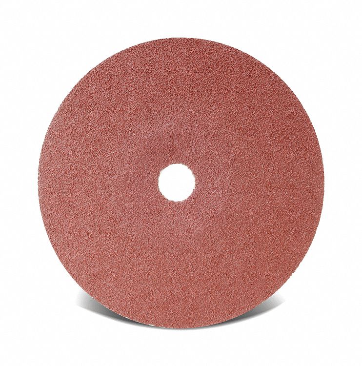 SANDING DISC, ABRASIVE, 100 GRIT, RPM 8 600, COOL-CUTTING, 7 X 7/8 IN, RESIN FIBRE/ALUM OXIDE