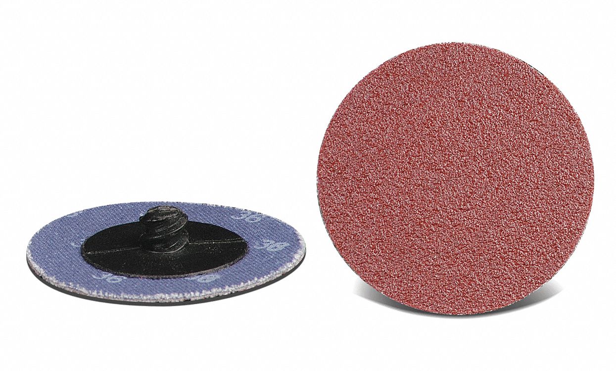 SANDING DISC, QUICK-CHANGE, 2 PLY, 60 GRIT, BROWN, 2 IN, ALUMINUM OXIDE