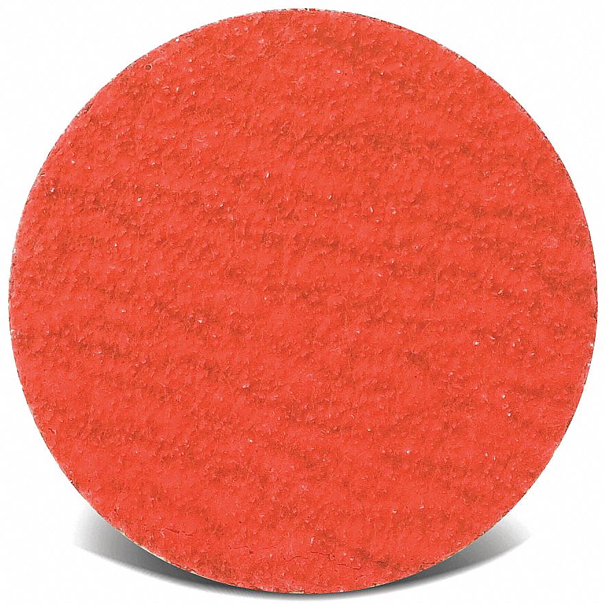 SANDING DISC, QUICK-CHANGE, 50 GRIT, 2 PLY, RED, 3 IN, CERAMIC