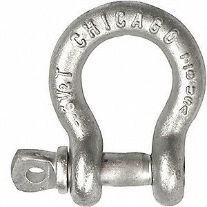 ANCHOR SHACKLE, BOLT PIN-STYLE, TYPE IVA G2130, 13/16 X 5/8 IN, BODY 1/2 IN, CARBON ST/ALLOY ST