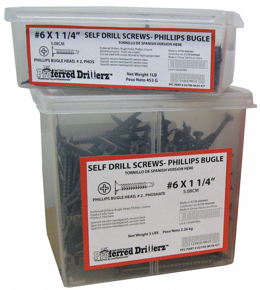 PK200 Drywall Screws Phillips 1-1/2 10 Pack of 5 