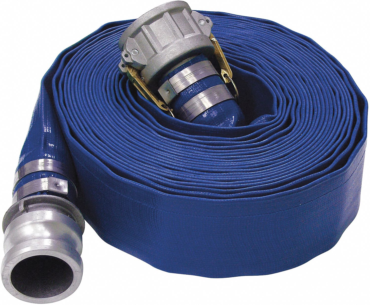 GREENLINE HOSE & FITTINGS LAYFLAT DISCHARGE HOSE W CAMLOCK, BLUE