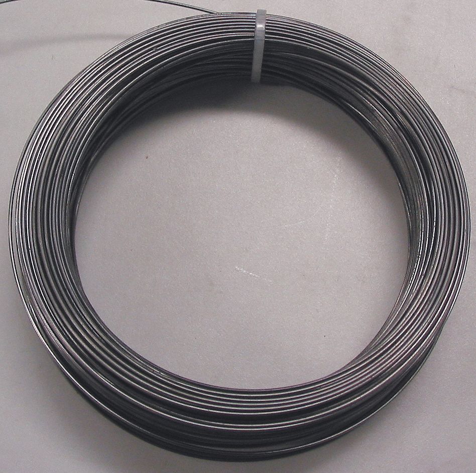 MUSIC WIRE, 6 GA, 362 TO 400 PSI, 0.016 IN THICK, HIGH CARBON STEEL, 1 LB