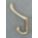 HOOK, HAT/COAT, 3 1/2 X 2 1/4 IN, HOOK 3/12 IN, BRASS/ZINC