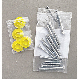 RE-SEALABLE PARTS BAGS, WHITE BLOCK/SINGLE TRACK ZIPPER, CLEAR, 9 X 6 IN/4 MIL THICK, CA 1000