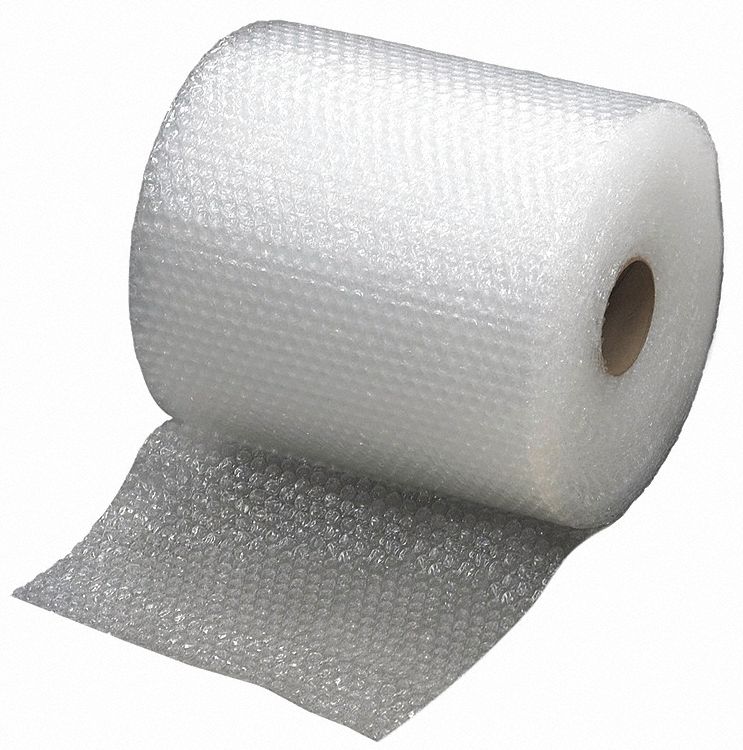 BUBBLE WRAP, PROVIDES CUSHIONING AND PROTECTION, CLEAR, 1/2 IN, 250 FT X 48 IN