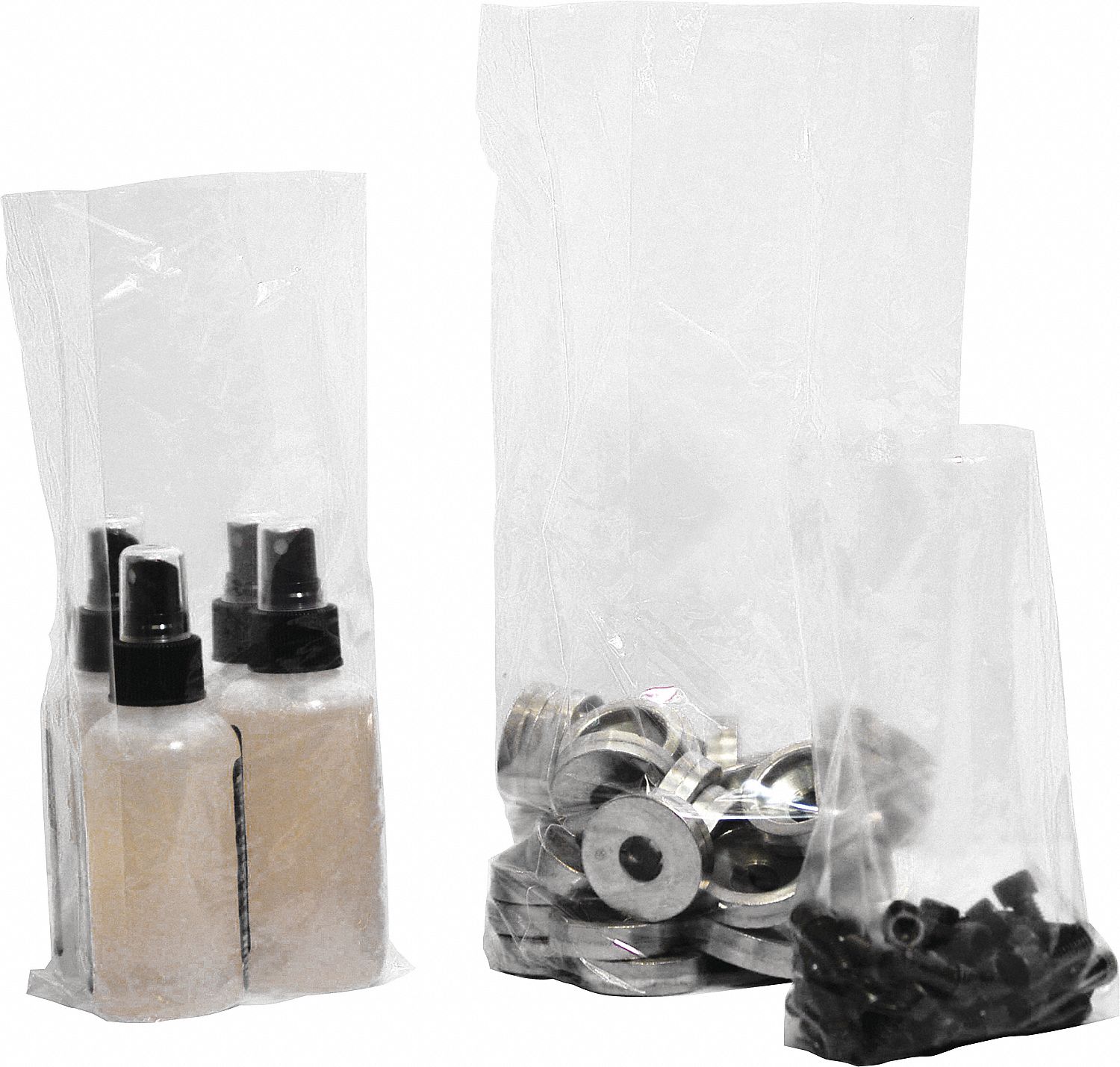 GUSSET BAGS, LD CAP 5 LB, CLEAR, 14 X 5 X 14 IN, 0.8 MIL, POLYETHYLENE, CA 500