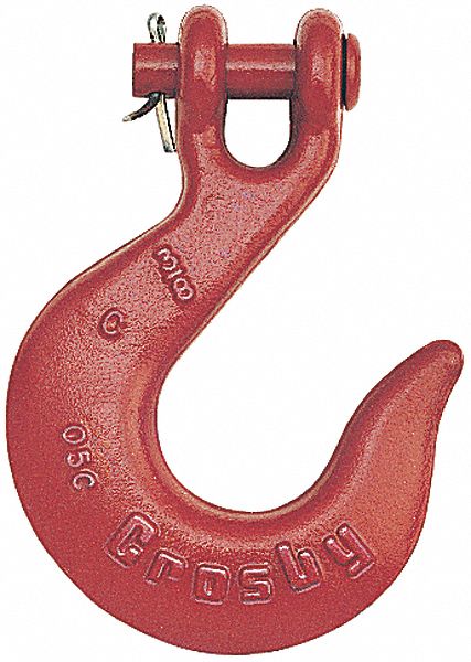 CLEVIS SLIP HOOK, FOR GRADE 80 CHAIN, WLL 5250 LB, TYPE A, 3/8 IN, FORGED ALLOY STEEL