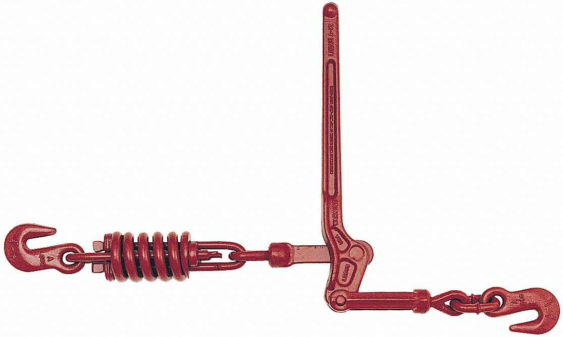 LEVER LOAD BINDER, RELEASING HANDLE, MAX 5400 LBS, RED, 16.00 IN, 5/16 IN TO 3/8 IN, FORGED STEEL