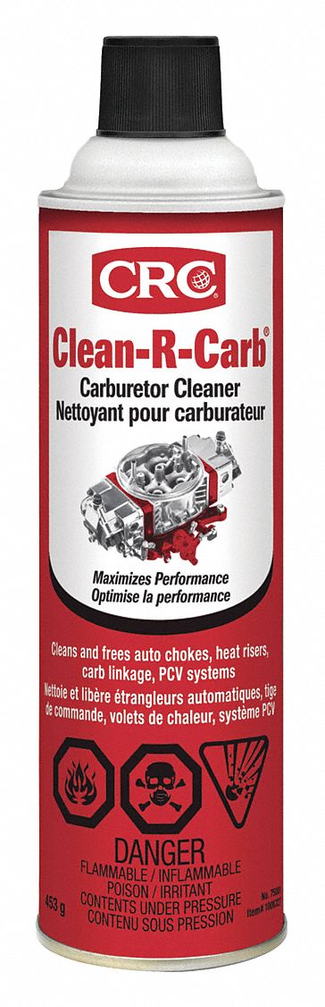 NETTOYANT DE CARBURATEUR CLEAN-R-CARB,AÉROSOL,POINT D'ÉCLAIR 0 ° F,TRANSPARENT,454 G