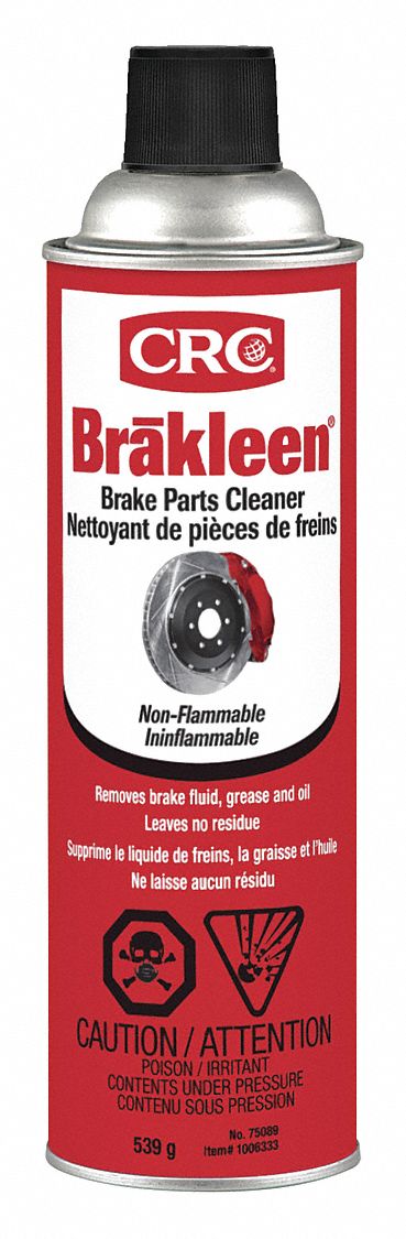 BRAKLEEN, BRAKE PARTS CLEANER, AEROSOL, NON FLAMMABLE, 1.62, 121.3 ° C, -22.3 ° C,539 G