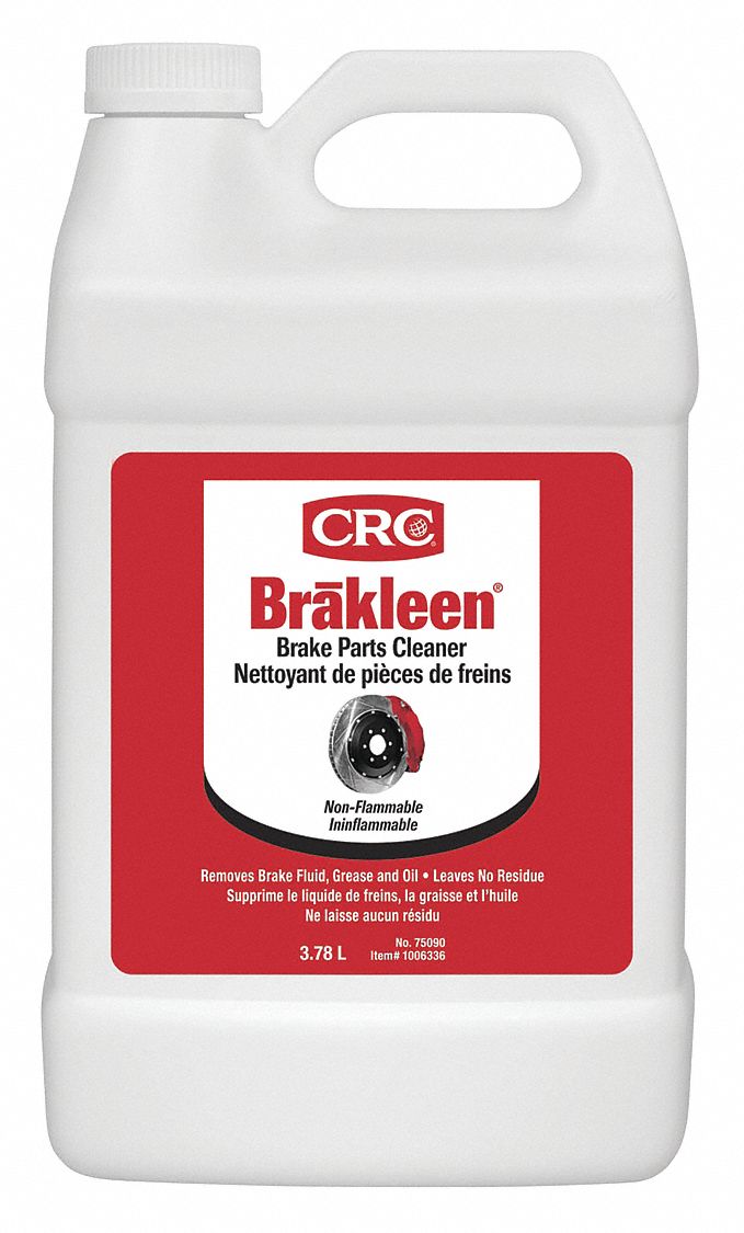BRAKLEEN, BRAKE PARTS CLEANER, BOTTLE, NON FLAMMABLE, 1.62, 121 ° C, CLEAR, 3.785 L