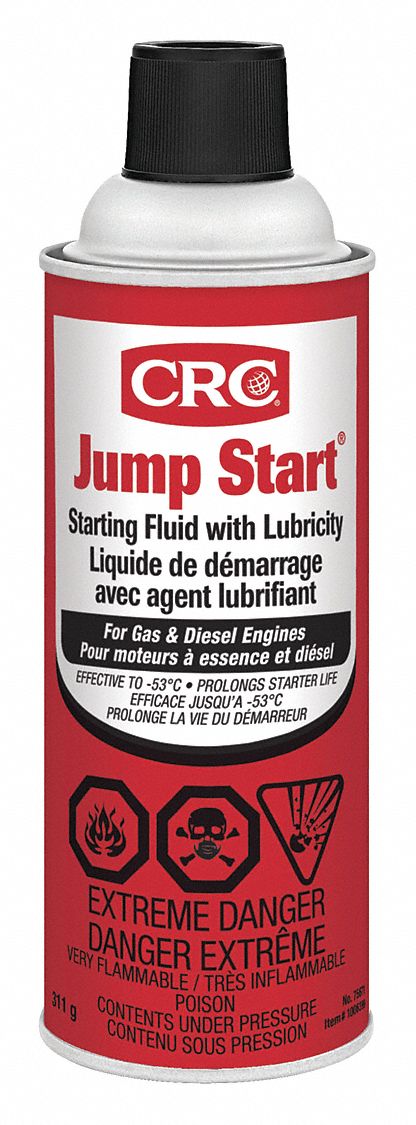 JUMP START STARTING FLUID WITH LUBRICITY, AEROSOL, FOR GAS/DIESEL ENGINE, CLEAR, 312 G