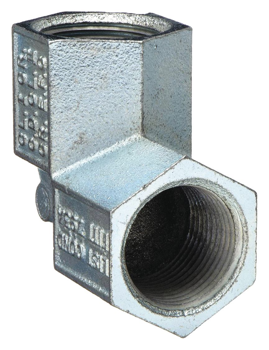 Elbow, 90 Degrees: Iron, Powder Coated, FF, 1/2 in Trade Size, Female to Female, NPT