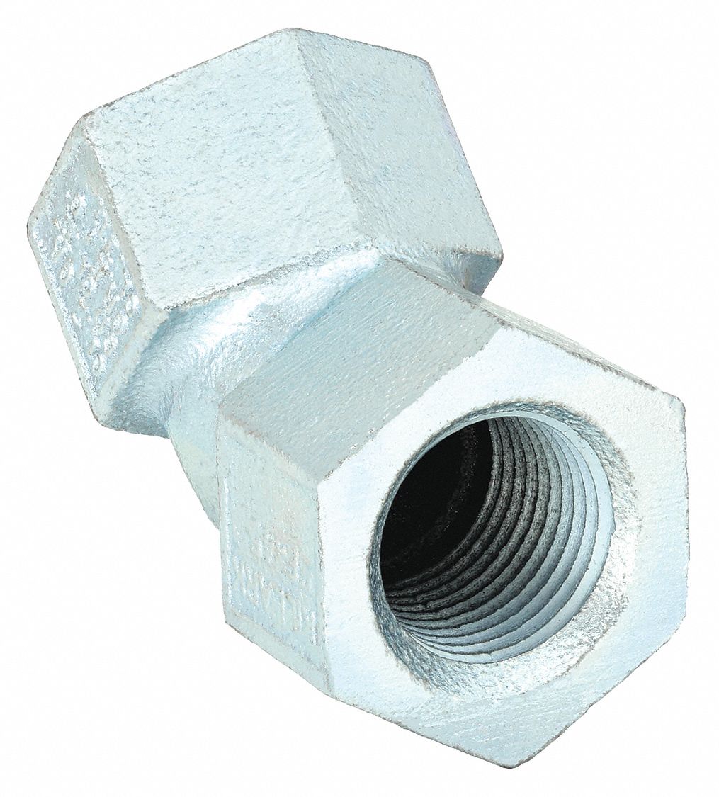 ELBOW, 45 DEGREES, IRON, POWDER COATED, ¾ IN TRADE SIZE, FEMALE TO FEMALE, NPT