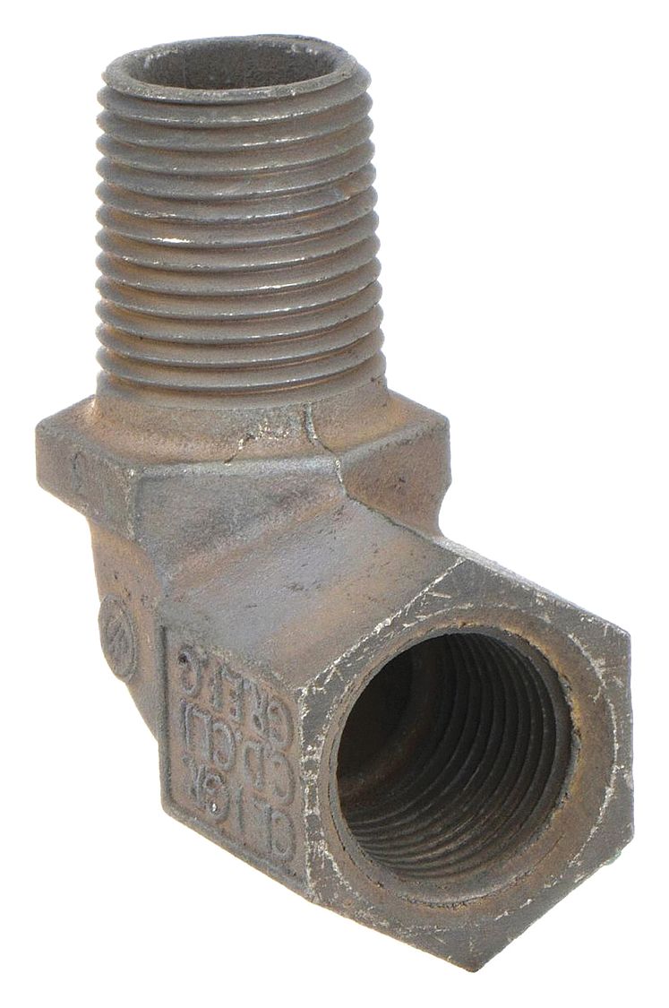 Elbow, 90 Degrees: Iron, Powder Coated, MF, 1/2 in Trade Size, Female to Male, NPT