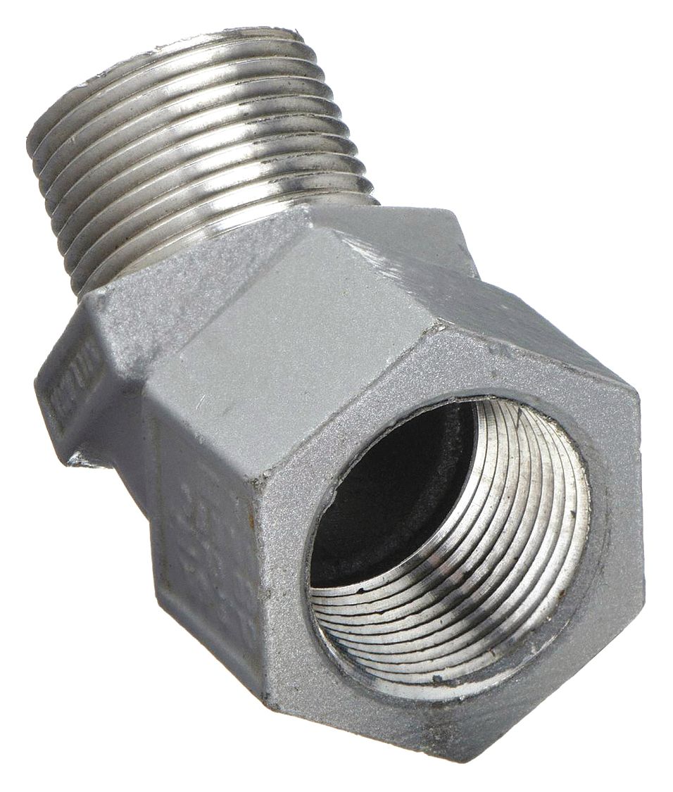 ELBOW, 45 DEGREES, ALUMINUM, POWDER COATED, ½ IN TRADE SIZE, FEMALE TO MALE, NPT
