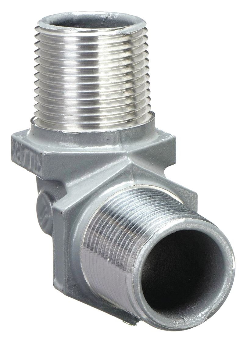 Elbow, 90 Degrees: Aluminum, Powder Coated, MM, 1/2 in Trade Size, Male to Male, NPT