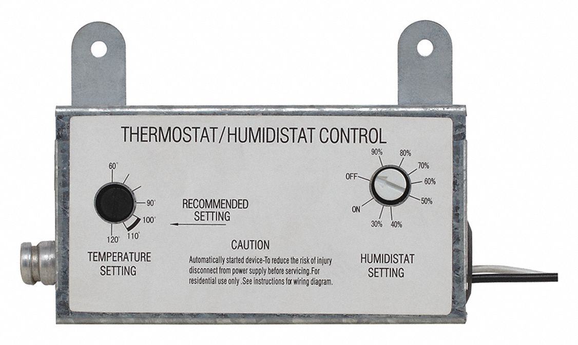 2 Spst Attic Fan Thermostat Humidistat With 60 To 120 F Range 10a