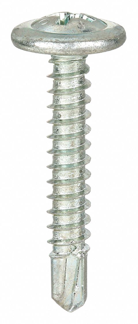 Self-Drilling Screw: #10 Size, 3/4 in Lg, Steel, Zinc-Plated, K-Lath, Phillips, 6, 500 PK