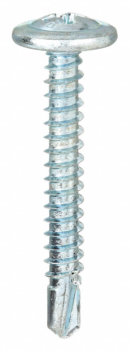 Self-Drilling Screw: #8 Size, 1 1/4 in Lg, Steel, Zinc-Plated, K-Lath, Phillips, 6, 000 PK