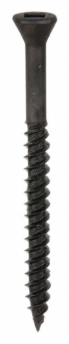 Drywall Screw: #6 Size, 1 5/8 in Lg, Phosphate, Steel, Trim, Square, 5, 000 PK