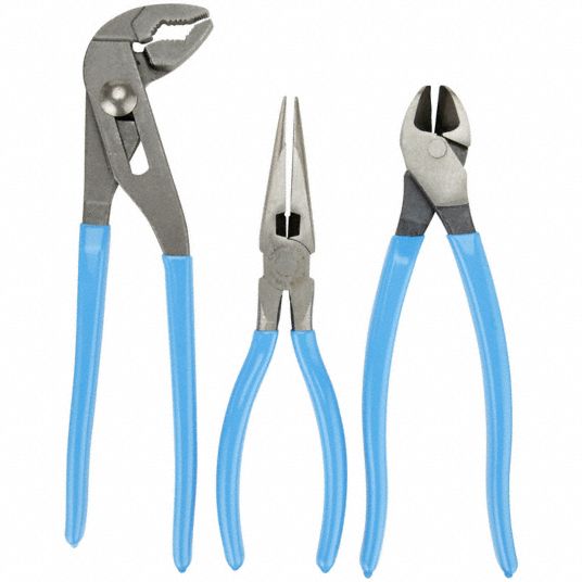 3 Pliers, Std Cushion Grip, Plier Set 10N539GLS23 Grainger