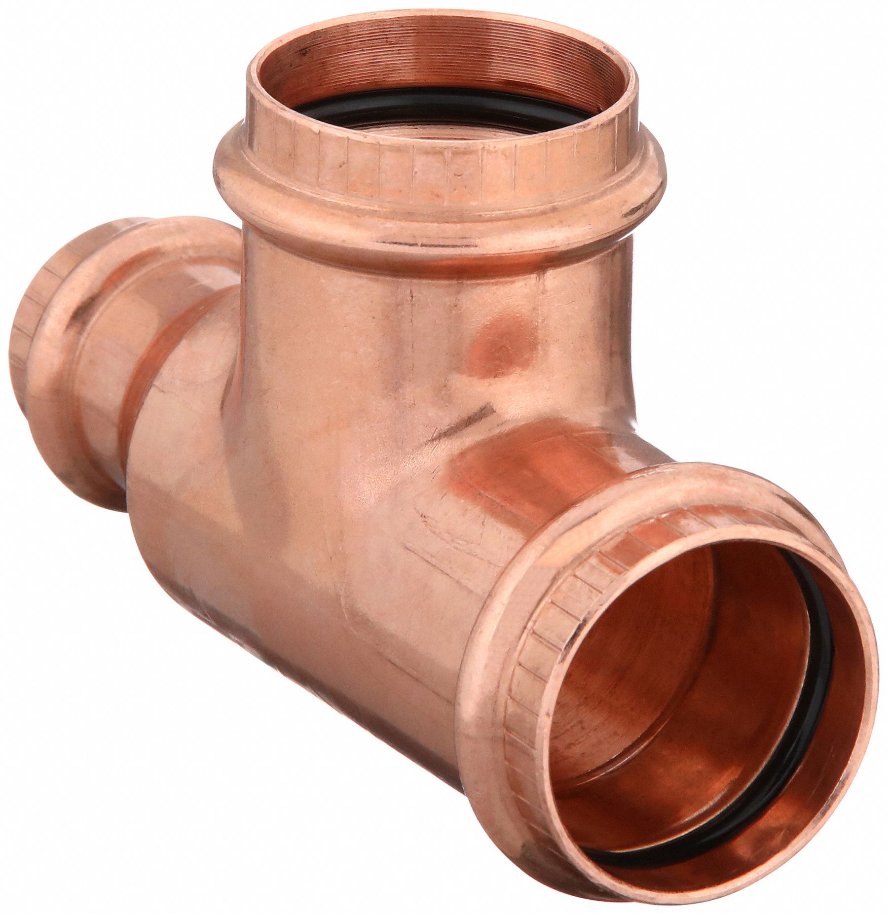 TEE: COPPER, PRESS-FIT X PRESS-FIT X PRESS-FIT, 1 IN X ½ IN X 1 IN COPPER TUBE SIZE