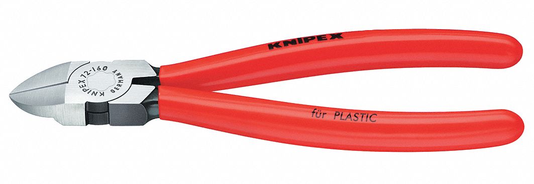 Diagonal Cutting Plier: Flush, Straight, Narrow, 1/2 in Jaw Lg, 1/2 in Jaw Wd, 5 1/2 in Overall Lg