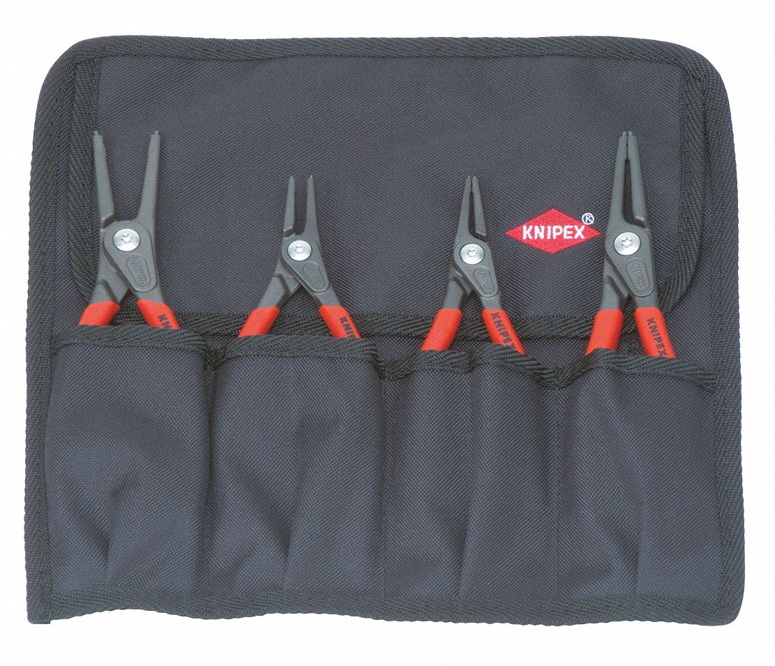 Retaining Ring Plier Set, 0 Deg, 4 pc