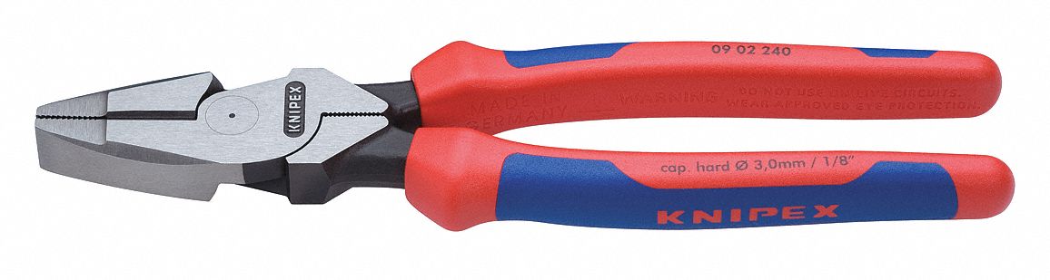 Linemans Pliers, 9-1/4", Ergonomic Handle