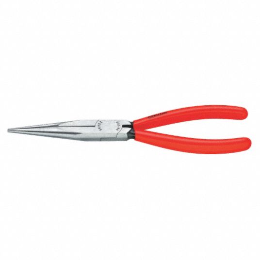 Needle Nose Plier: 1 1/4 in Max Jaw Opening, 8 in Overall Lg, 2 7/8 in Jaw  Lg, 1/8 in Tip Wd, Cutter