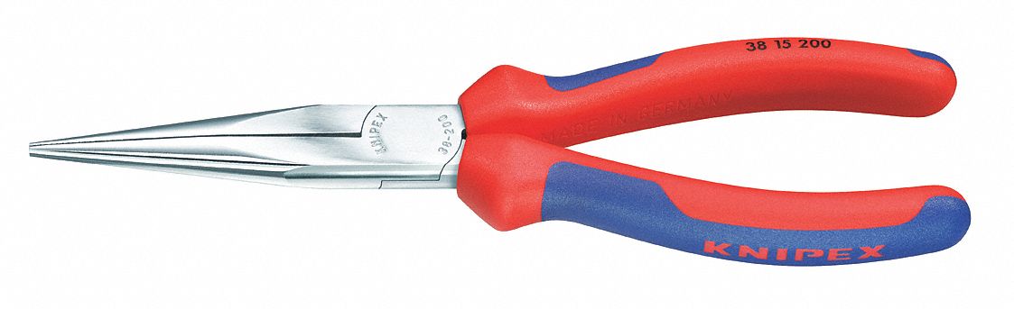 Needle Nose Plier, 8" L, 3/8" Jaw