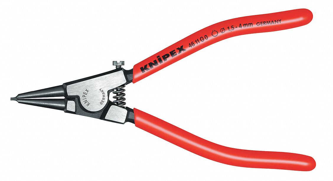 RETAINING RING PLIER, EXTERNAL, FOR 4 MM TO 7 MM SHAFT DIA, 0.051 IN TIP DIA, 5½ IN OVERALL L