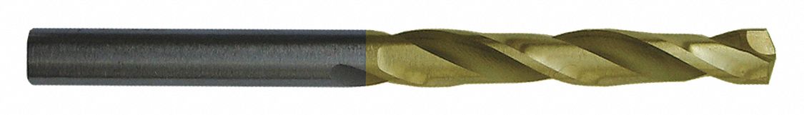 JOBBER DRILL BIT, 2 3/4 IN FLUTE, 4 IN L, 0.238 IN DIA, CARBIDE TIPPED/TIN COATED