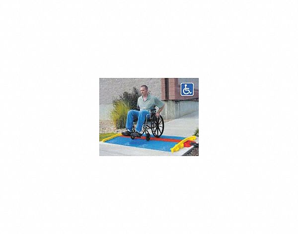 ADA RAMP, POLYURETHANE, BLUE, 40,300 LB/AXLE, 35 IN W, 3¼ IN H, FOR GD3X225, 38 5/8 IN