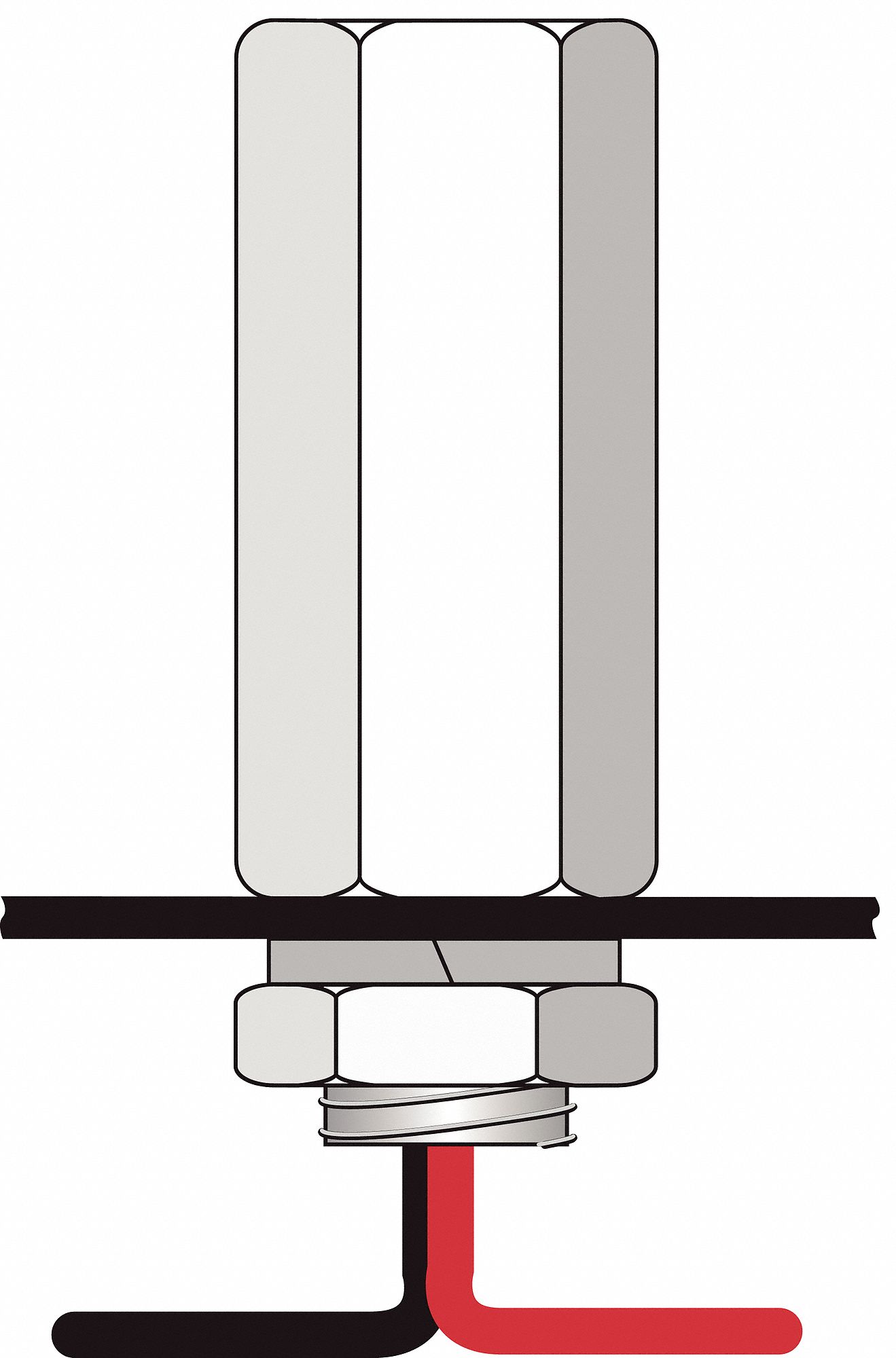 EASY MOUNT ADAPTER W HOT & GROUND WIRE, OVERALL HEIGHT 3 IN