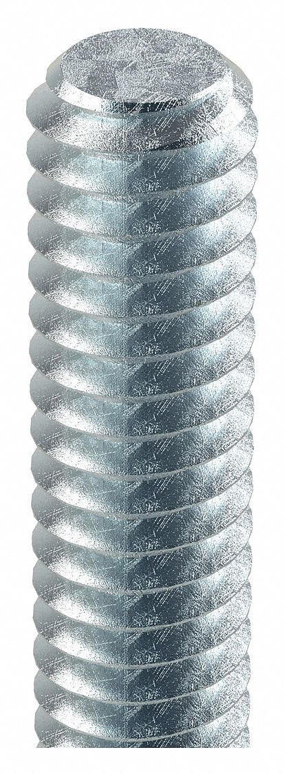 FULLY THREADED ROD, ⅜"-16 THREAD SIZE, STEEL, UNC, GRADE A, ZINC PLATED, 6 FT OVERALL L