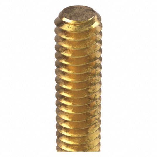 1/4-20 Thread Size, Brass, Fully Threaded Rod - 10P742