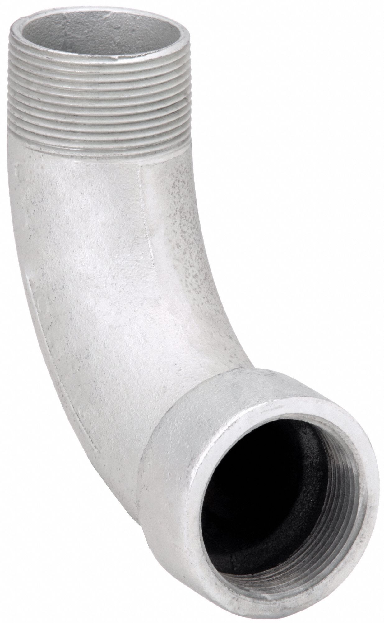 Elbow, 90 Degrees: Iron, Electroplated, ELMF, 1 1/2 in Trade Size, Female to Male, NPT