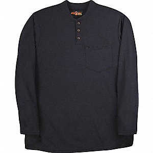FLAME-RESISTANT HENLEY, LONG-SLEEVE, POWER DRY, RELAXED FIT, NAVY BLUE, SMALL, MODACRYLIC/RAYON